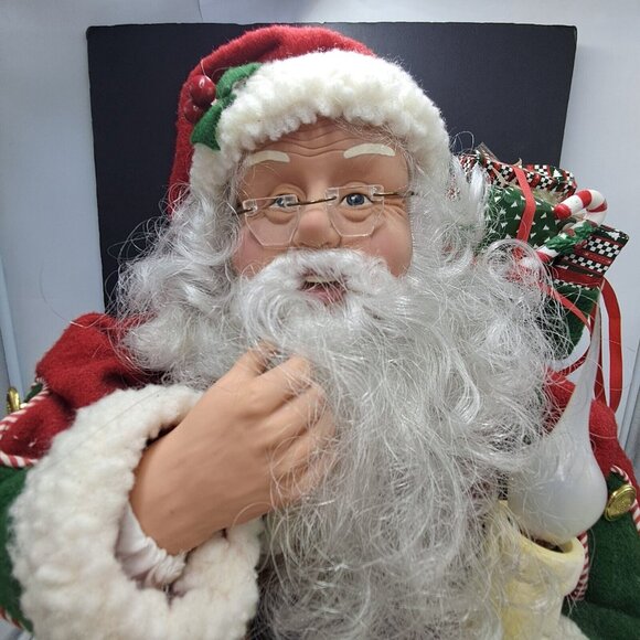 Holiday Creations Animated 29” Mr. Santa Claus Animated 1998 Works Well - Picture 8 of 10